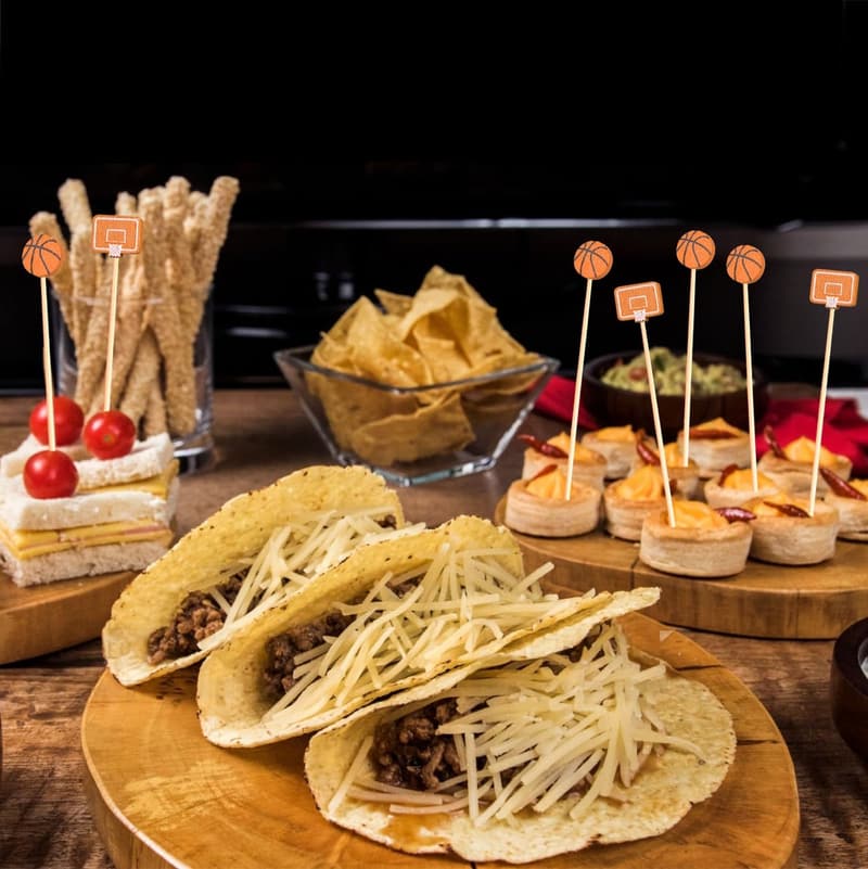 Basketball Cocktail Picks - 5” Decorative Skewers for Parties