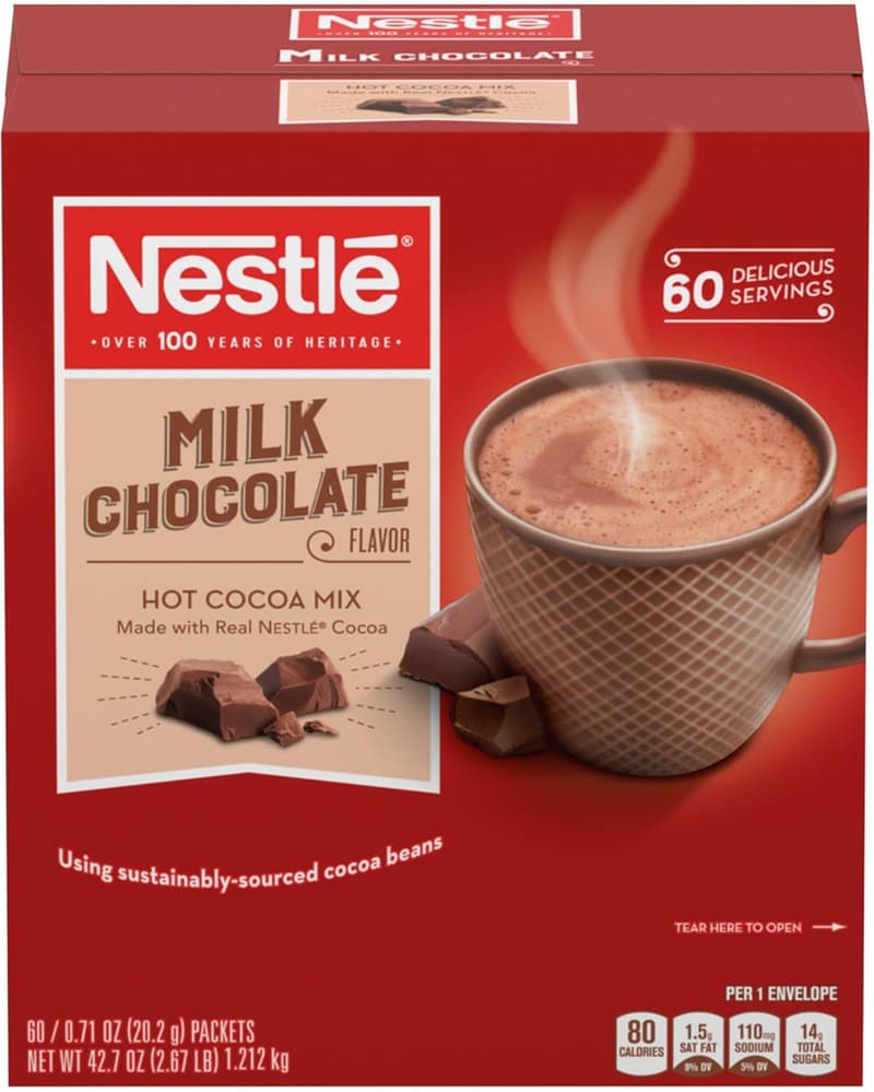 Milk Chocolate Hot Cocoa Mix Packets, Bulk (60 Count)