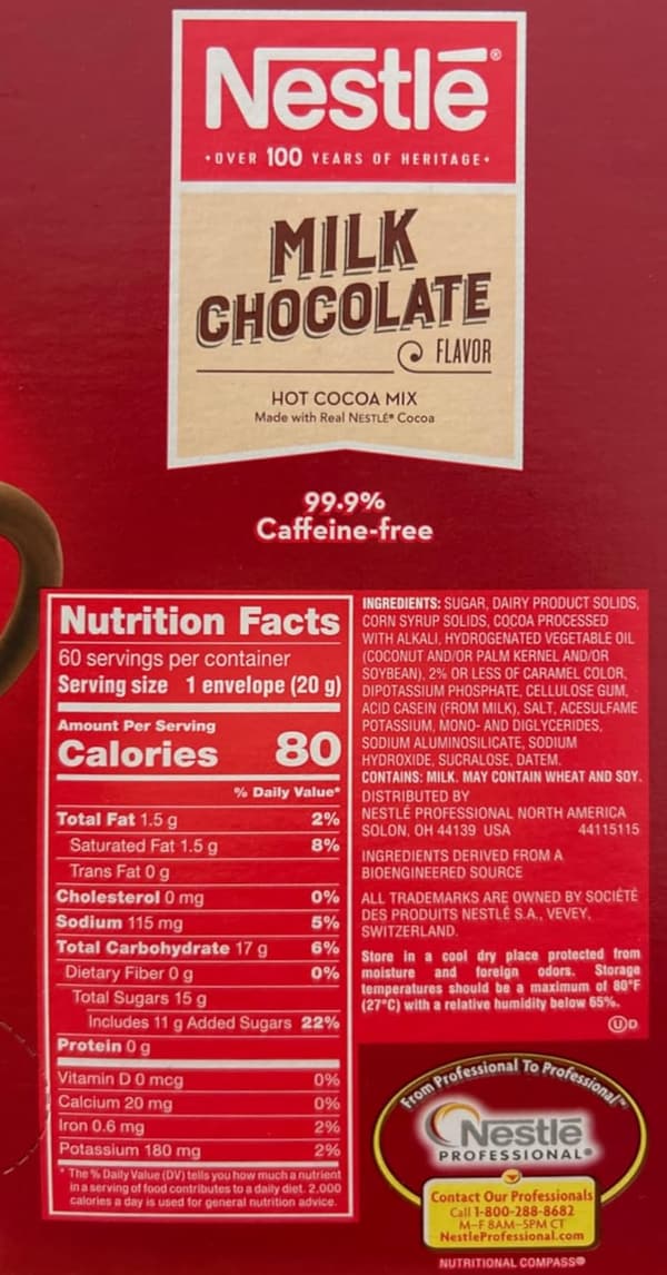 Milk Chocolate Hot Cocoa Mix Packets, Bulk (60 Count)