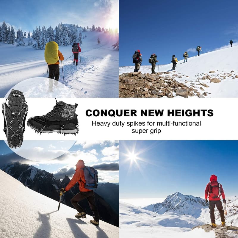 Lightweight Ice Traction Cleats - Quick-Fasten Anti-Slip Grippers