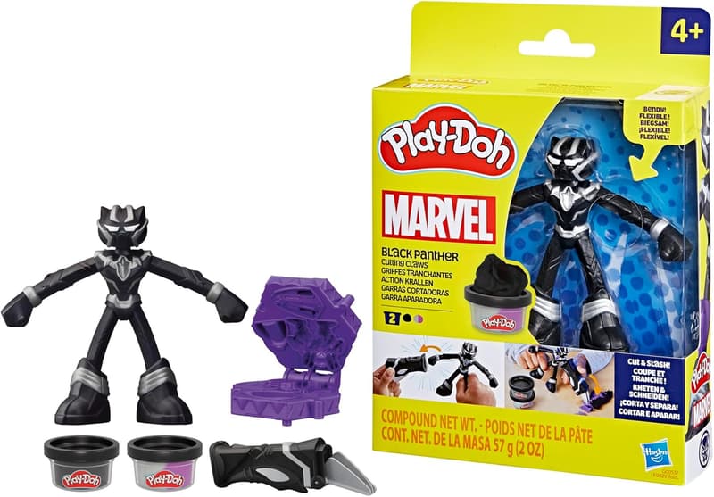 Black Panther Play-Doh Set with Action Figure for Kids 4+