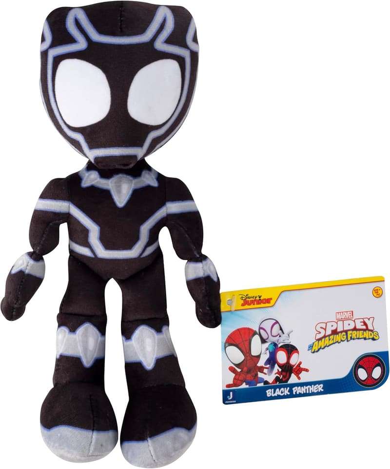 Black Panther Plush Toy - Official Spidey & His Friends - 8 Inch