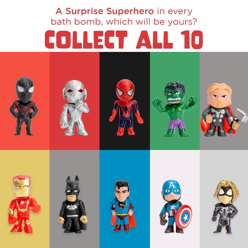 Superhero Bath Bomb with Surprise Toy – Fruity Scent, Kids Gift