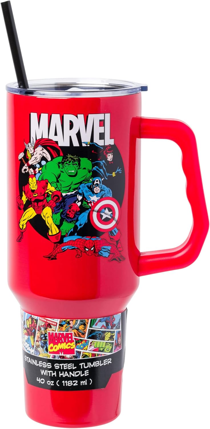 Marvel Avengers Stainless Steel Tumbler with Handle, 40 oz