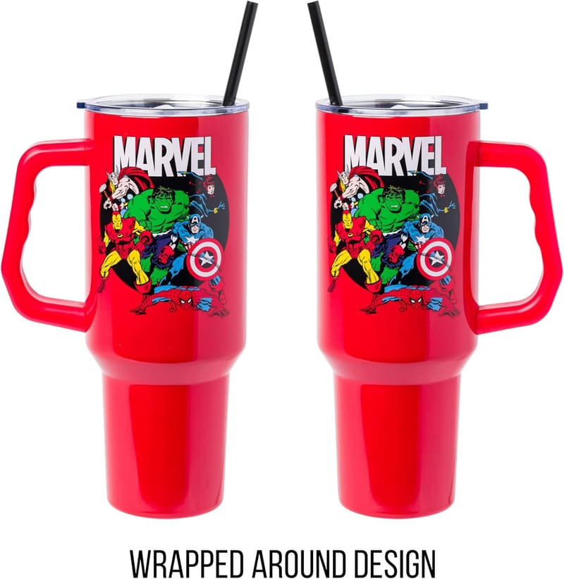 Marvel Avengers Stainless Steel Tumbler with Handle, 40 oz