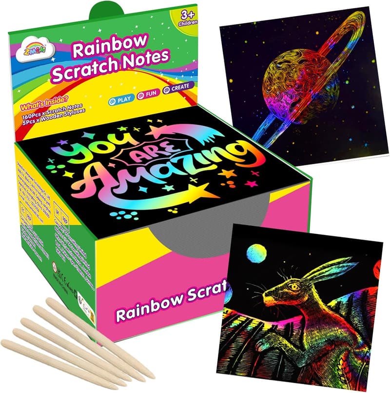 Rainbow Scratch Art Notes for Kids - Creative Party Favors