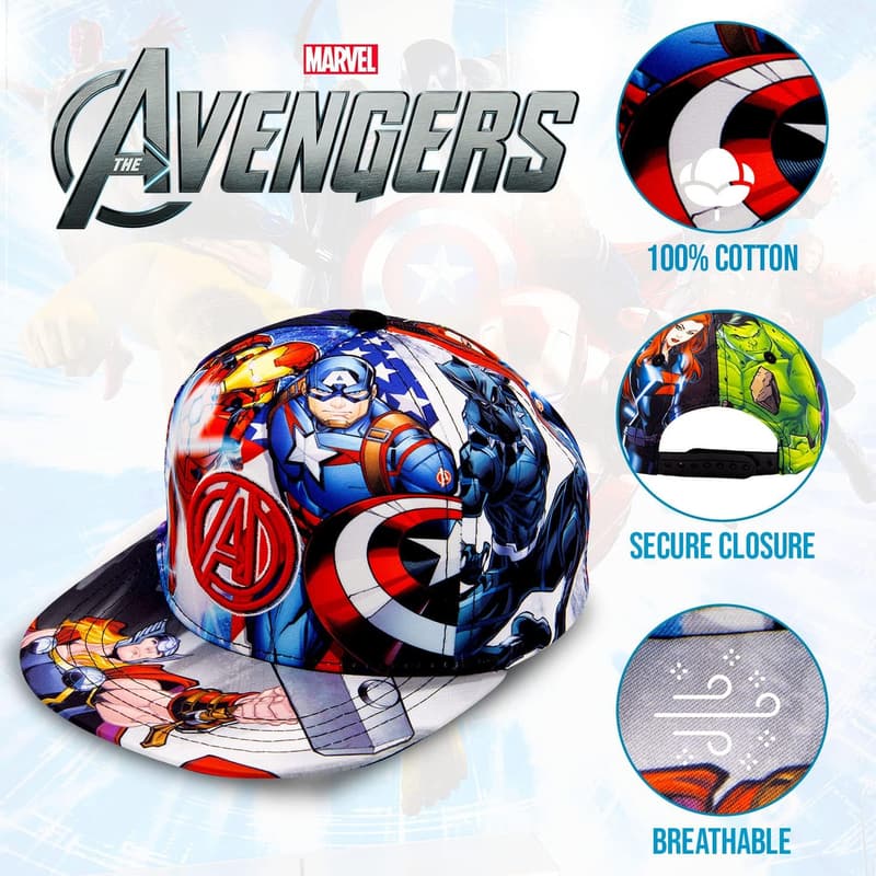 Avengers Baseball Cap for Boys Ages 5-14