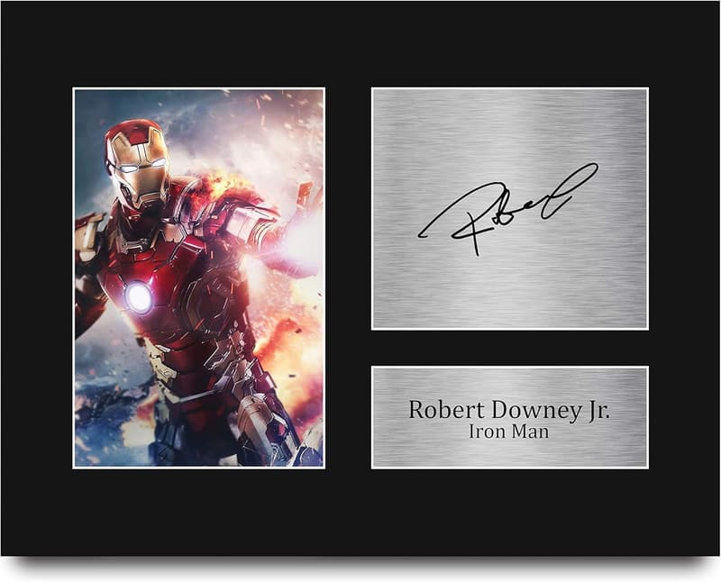 Iron Man Autographed Print - Robert Downey Jr. Display