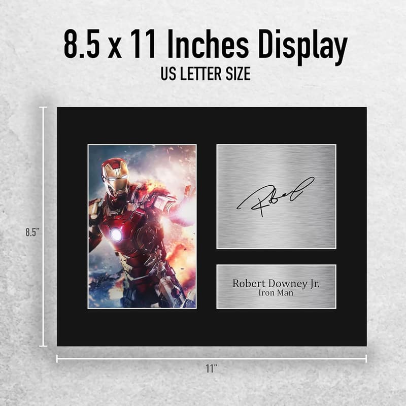 Iron Man Autographed Print - Robert Downey Jr. Display