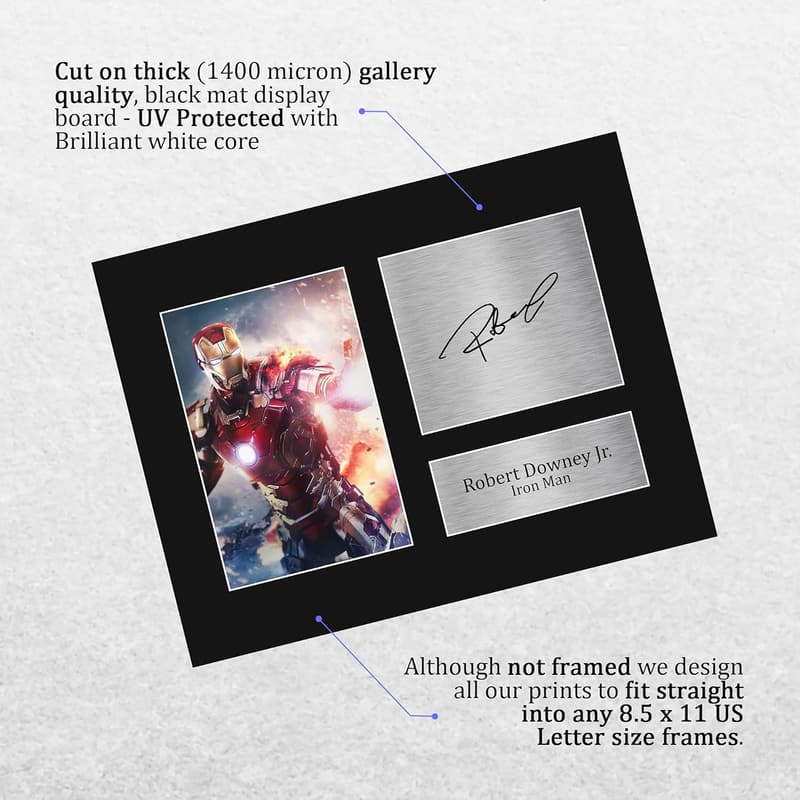 Iron Man Autographed Print - Robert Downey Jr. Display