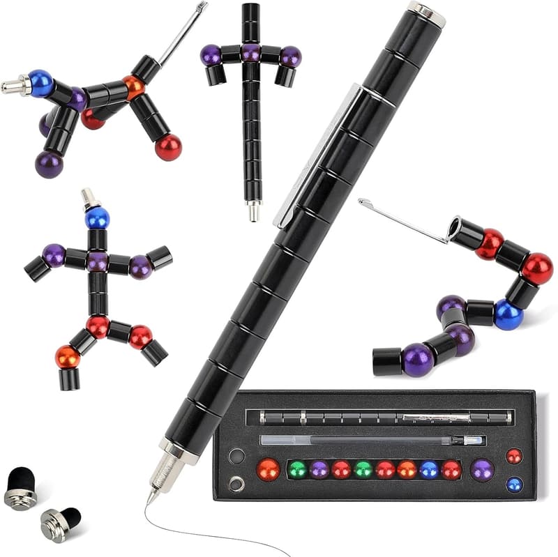 Stress Relief Magnetic Fidget Pen Toy for Kids - Black