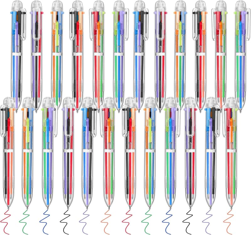 Multicolor Ballpoint Pens Set - 24 Pack for Office & School