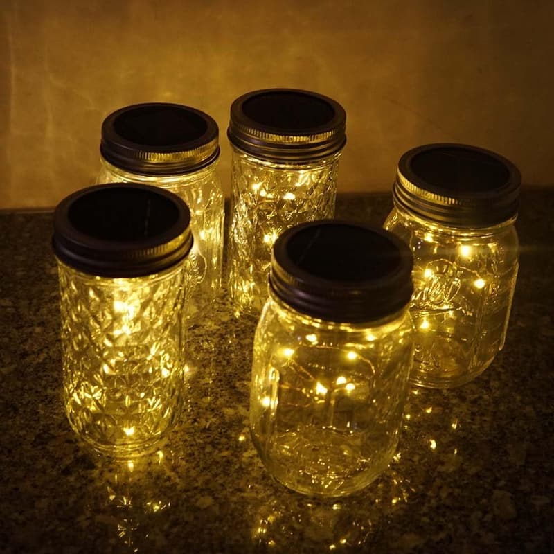 Solar Fairy String Lights for Mason Jars - 20 LED, Waterproof