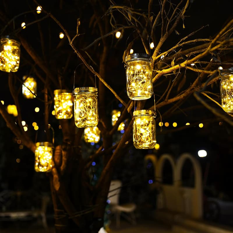 Solar Mason Jar Lights – 9 Pack, Waterproof LED Lanterns for Outdoors