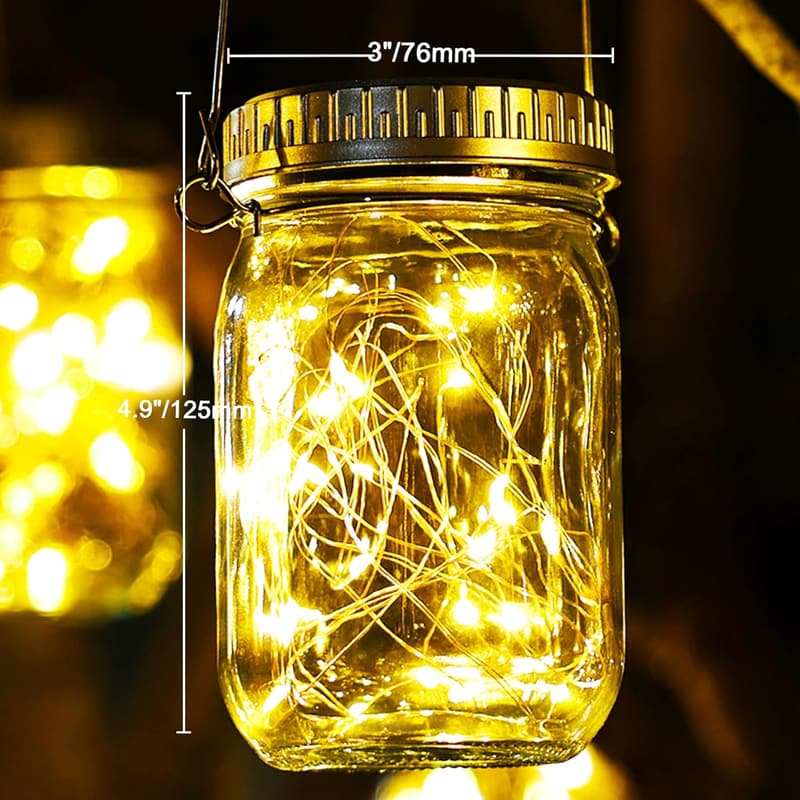Solar Mason Jar Lights – 9 Pack, Waterproof LED Lanterns for Outdoors