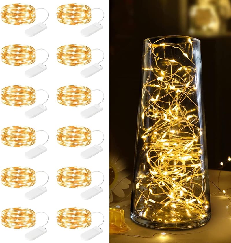 Waterproof Battery-Operated Fairy Lights - 12 Pack