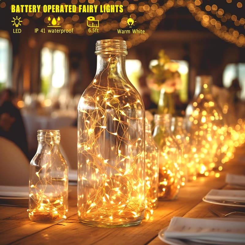 6-Pack Waterproof Fairy Lights with Timer & Remote for Parties