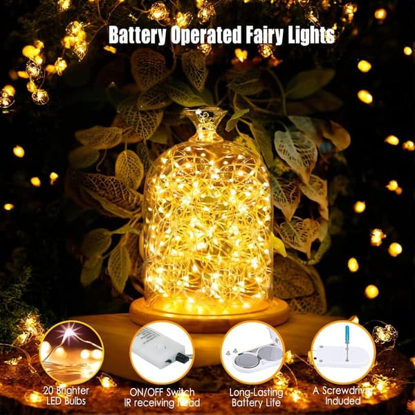 6-Pack Waterproof Fairy Lights with Timer & Remote for Parties