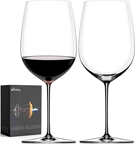 Father's Day Gift: Hand-Blown Oversized Red Wine Glasses (Set of 2)