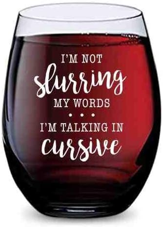 Funny Stemless Wine Glass - Unbreakable Tritan, 16 oz