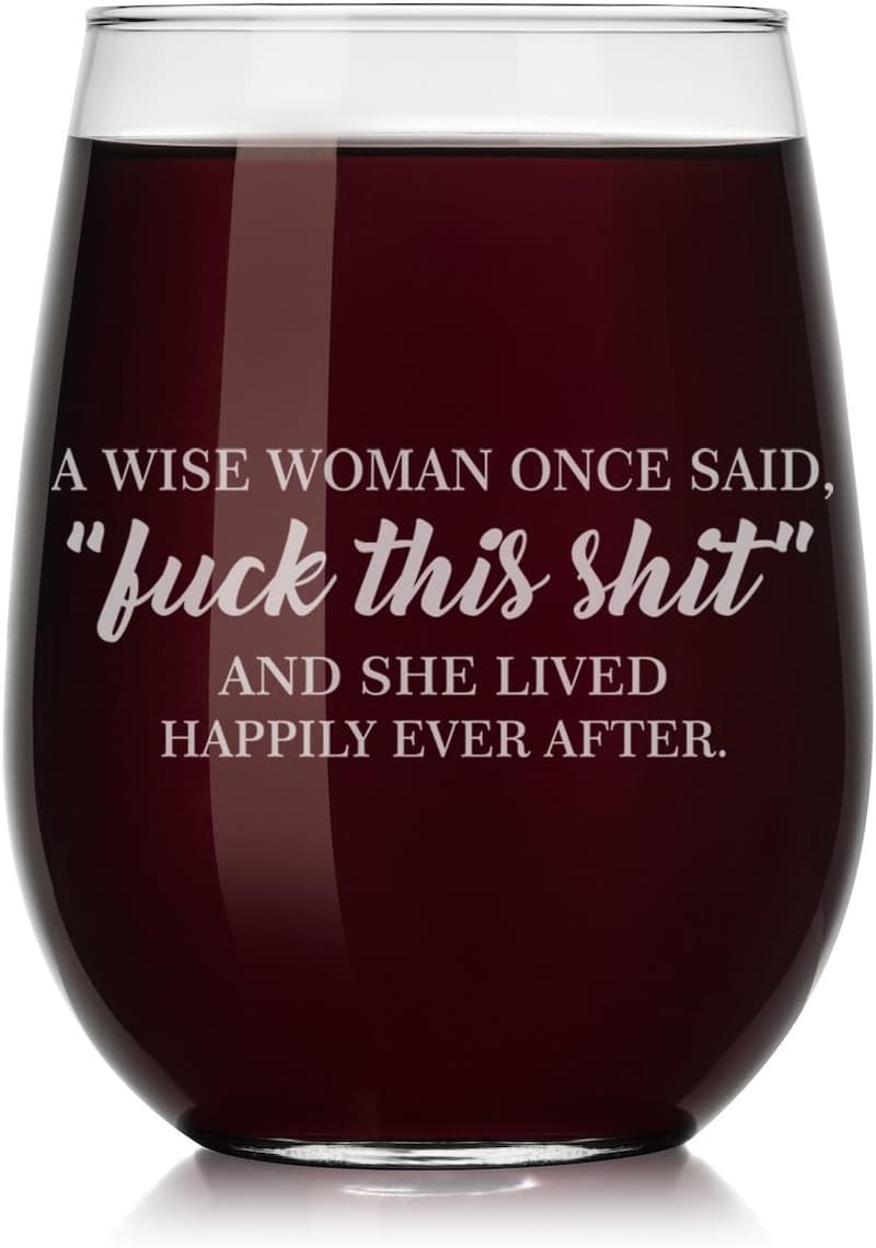 Funny Stemless Wine Glass - 