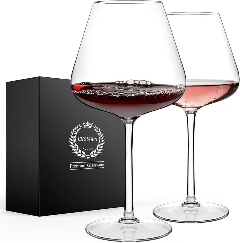 Hand Blown 28Oz Crystal Wine Glass Set for Couples