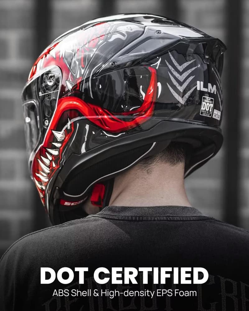 Dual Visor Full Face Motorcycle Helmet for Men and Women - DOT Certified