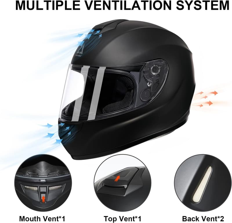 DOT Approved Full Face Motorcycle Helmet for Men & Women