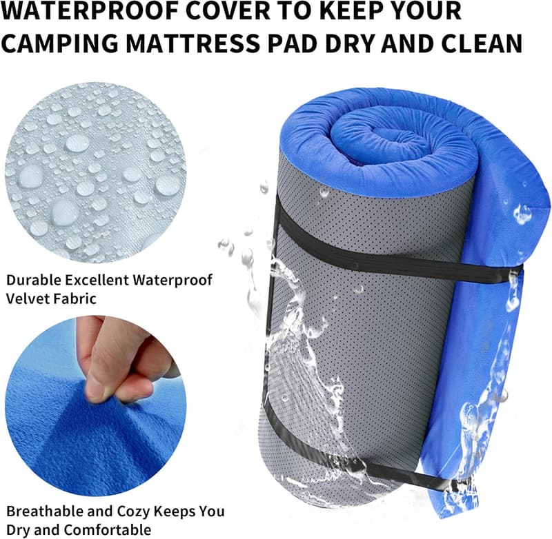 Portable 3-Inch Waterproof Memory Foam Camping Mattress