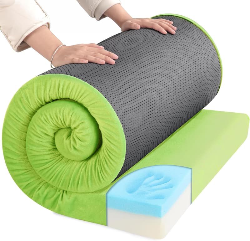 Portable Waterproof Memory Foam Camping Mattress Pad - 3 Inch