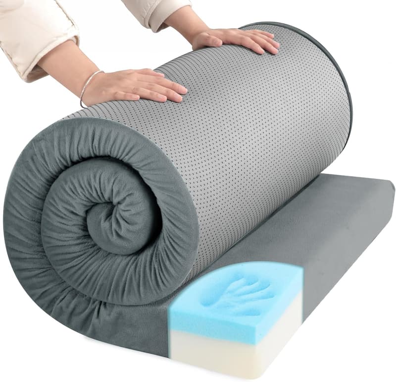 Portable Waterproof Memory Foam Camping Mattress Pad