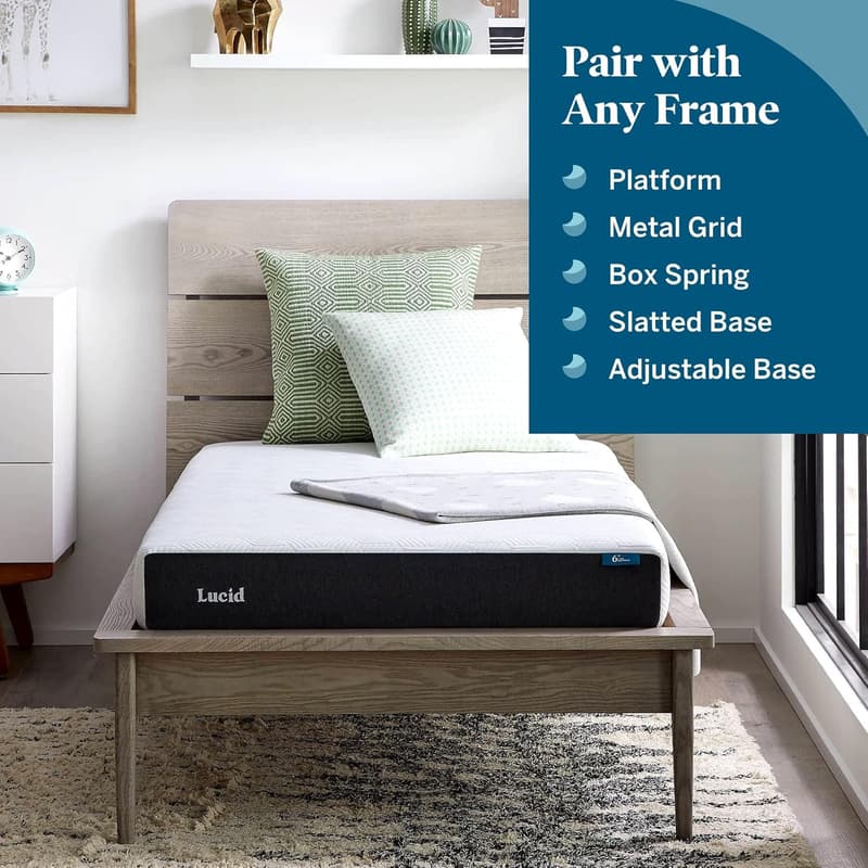 Twin Gel-Infused Memory Foam Mattress - Firm, Breathable