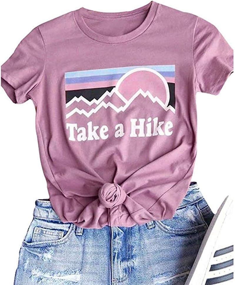Women's Hiking Graphic Tee - Casual Camping T-Shirt