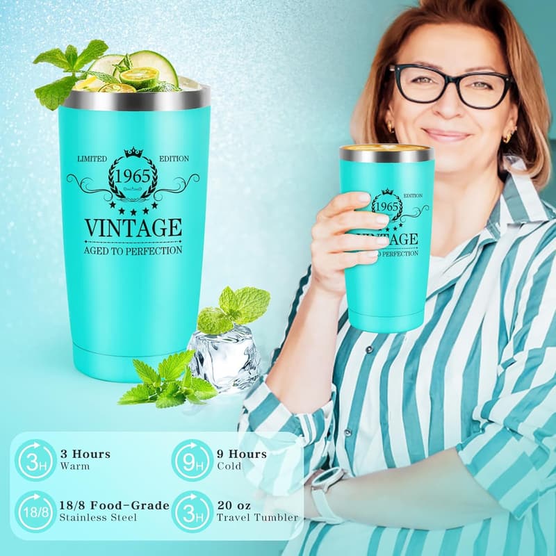 60th Birthday Vintage Tumbler for Women