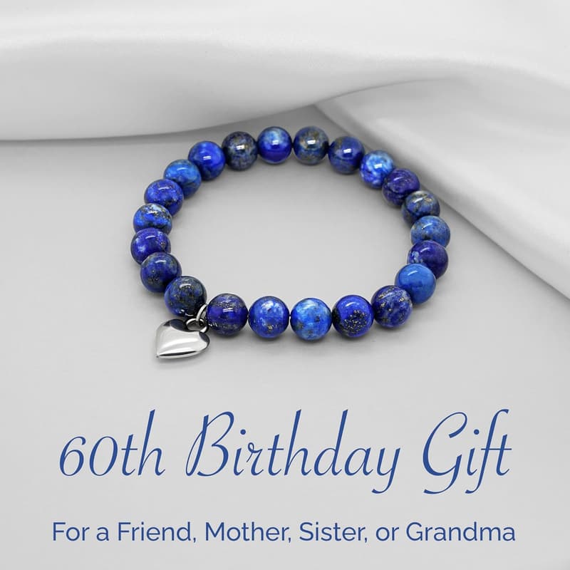 60th Birthday Milestone Bracelet with Sentimental Card for Women