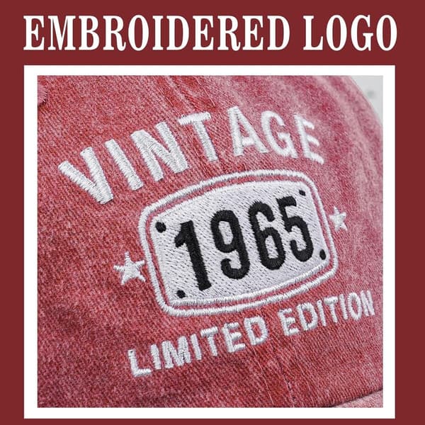 60th Birthday Vintage Embroidered Baseball Cap for Him & Her