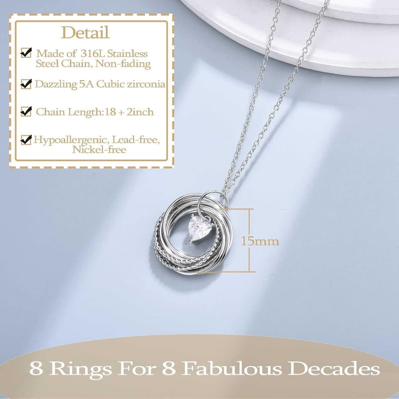 Milestone Birthday Silver Necklace for Women