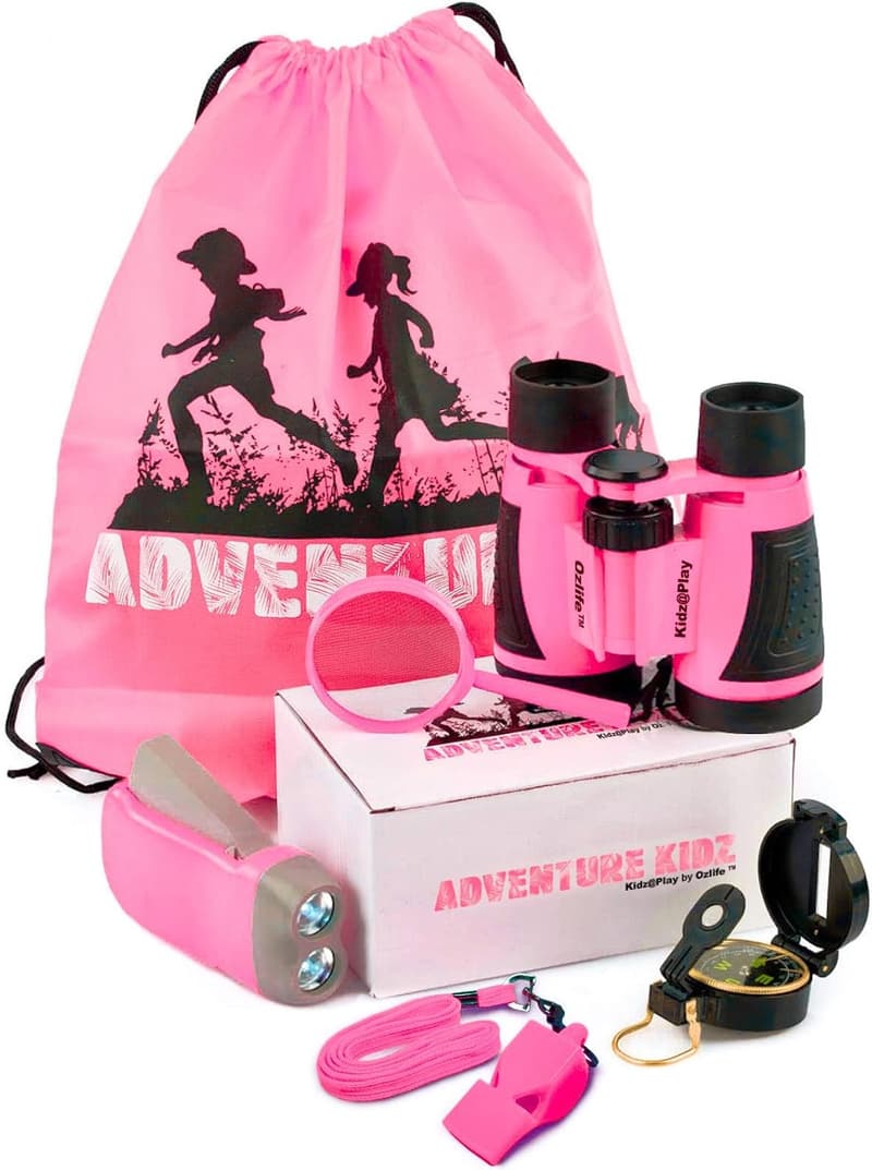Children's Outdoor Exploration Kit - Binoculars, Flashlight, Compass