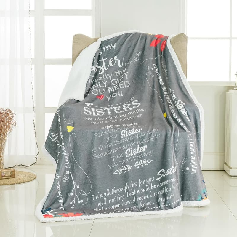Thoughtful Birthday Blanket Gift for Sisters - Cozy Fleece Throw