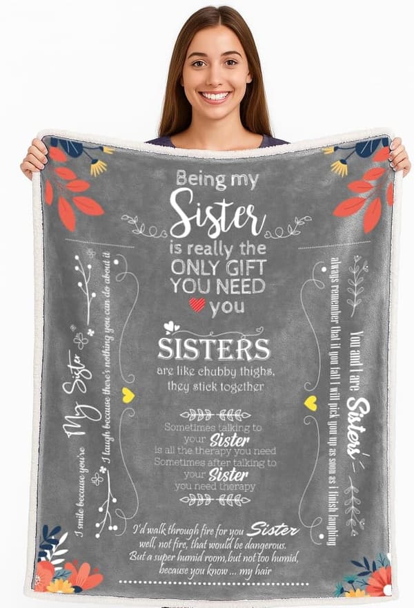 Thoughtful Birthday Blanket Gift for Sisters - Cozy Fleece Throw