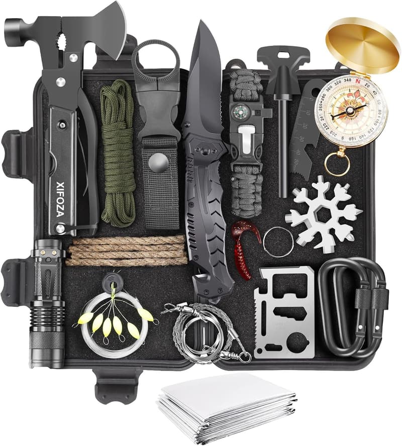 Survival Kit 27-in-1 Tactical Gear for Men - Ideal Gift for Dad