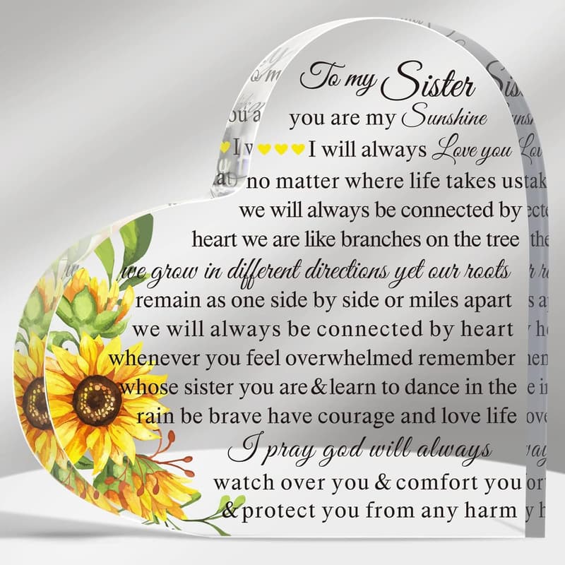 Sister-in-Law Heart Acrylic Keepsake Plaque Gift