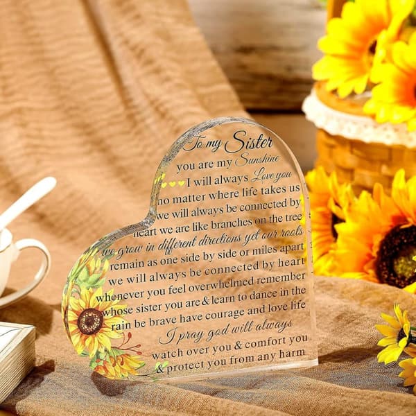 Sister-in-Law Heart Acrylic Keepsake Plaque Gift
