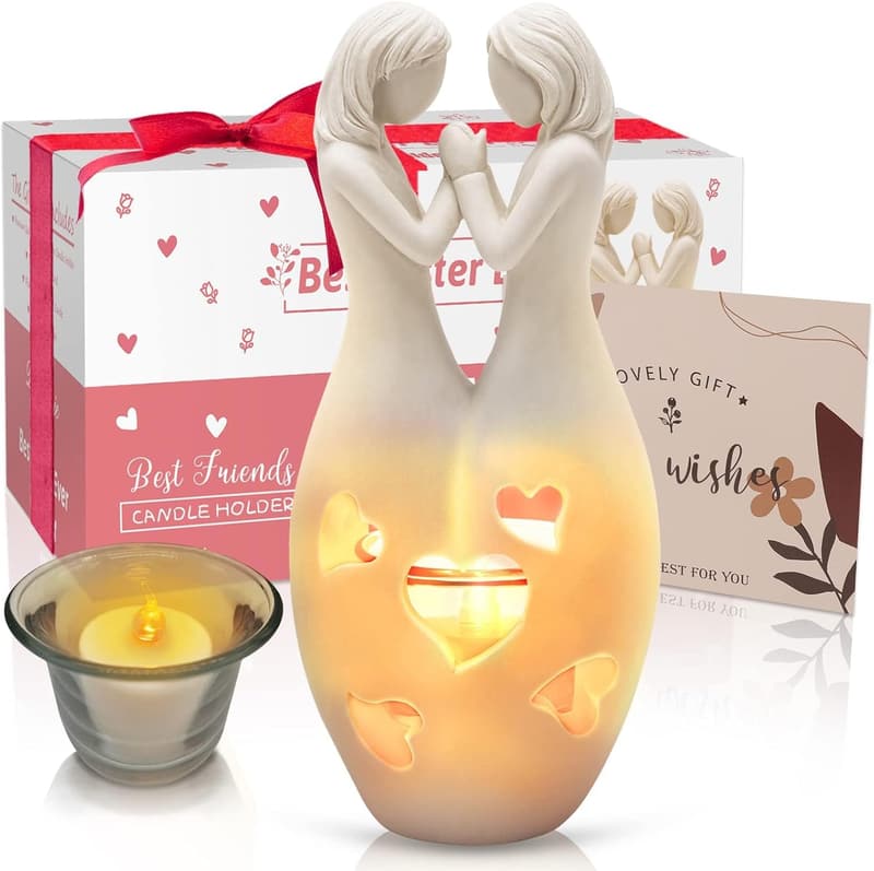Unique Flickering LED Candle Holder for Sister's Birthday Gift