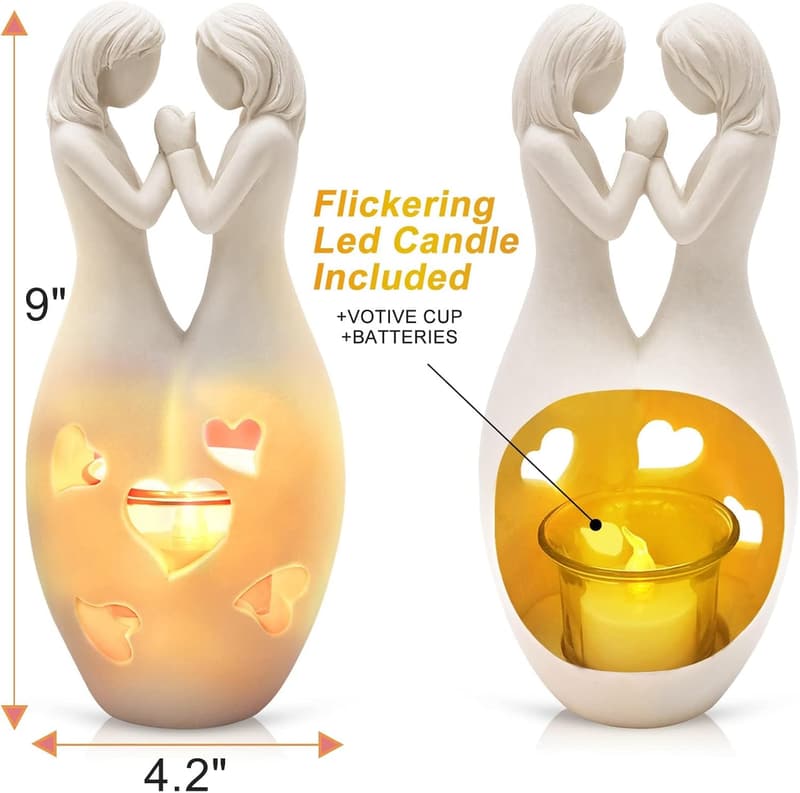 Unique Flickering LED Candle Holder for Sister's Birthday Gift
