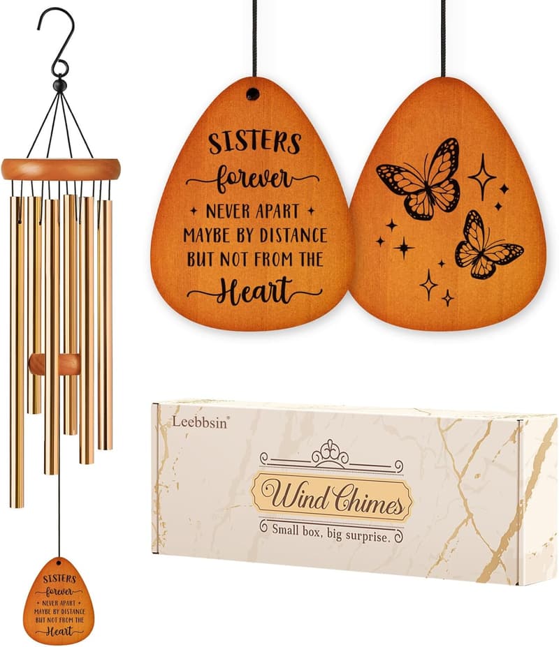 Sister Birthday Gift: Butterfly Wind Chimes for Besties