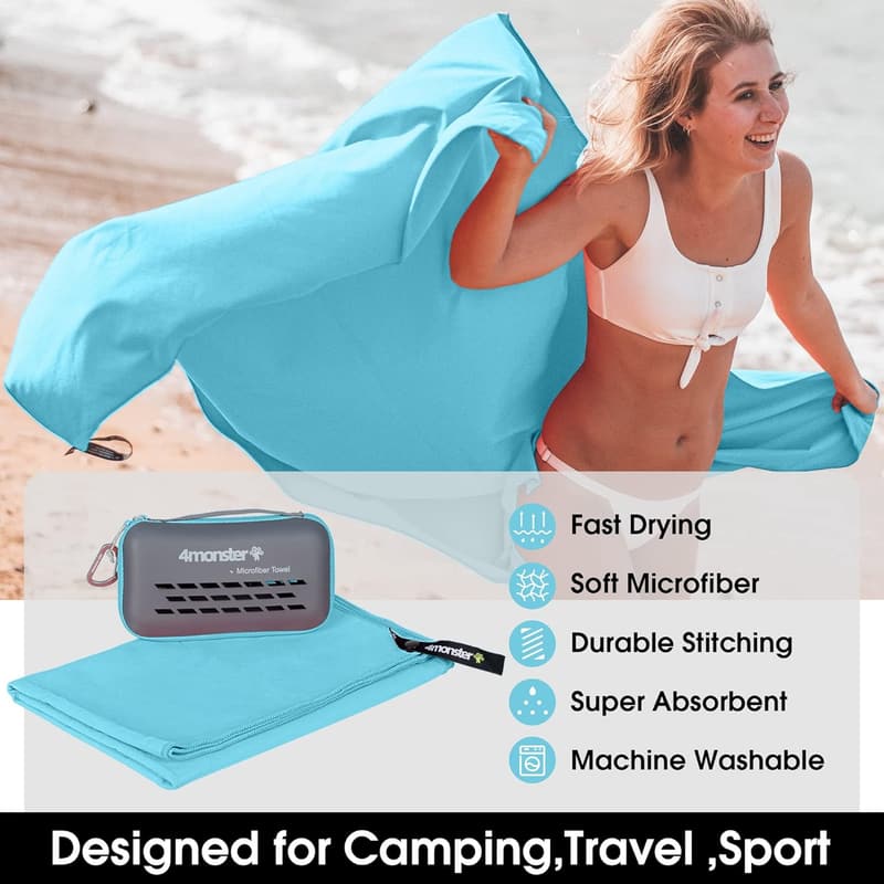 Compact Fast-Dry Microfiber Travel Towel for Camping & Sports