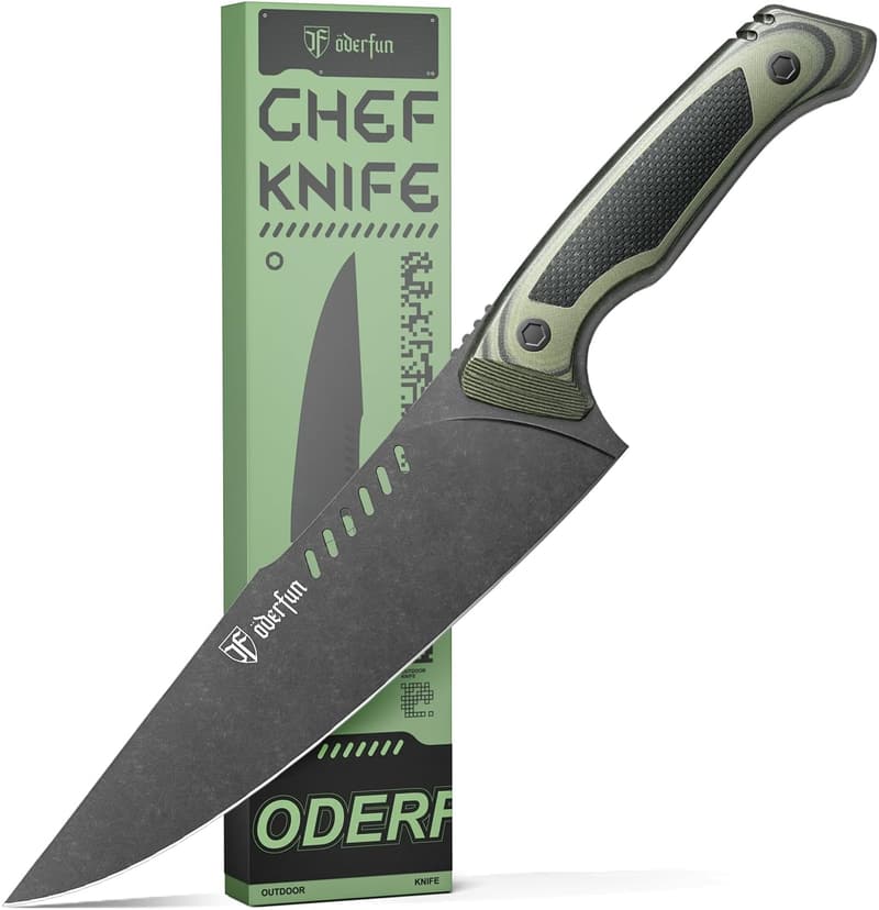 8-Inch German Steel Chef Knife with G10 Handle - Outdoor Gyuto