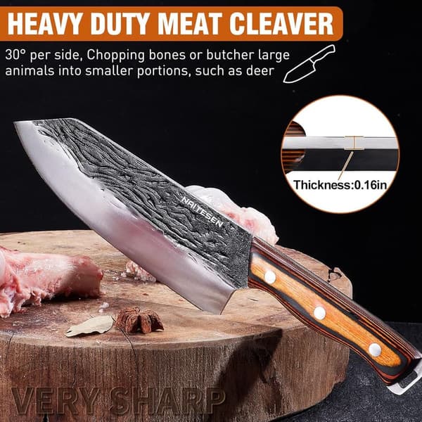 Heavy Duty 4-Piece Butcher Knife Set for BBQ Gifts