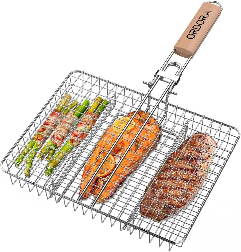 Stainless Steel Grill Basket - Perfect BBQ Accessory for Dad